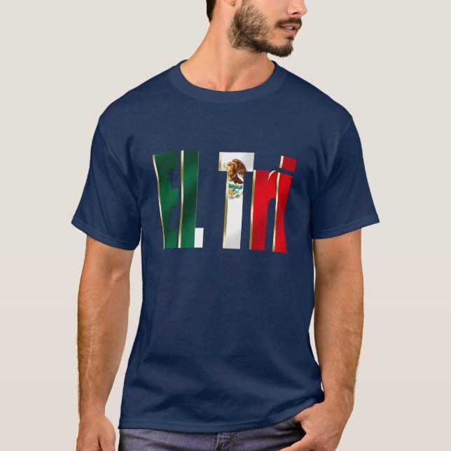 För Tri Mexico logotyp för pride fotbollfutbol för Tee Shirt (Framsida)