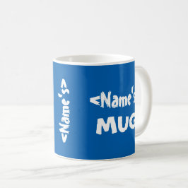 För Trioblått för personlig känd vit Kaffemugg