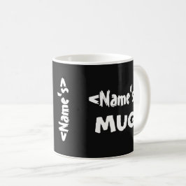 För Triosvart för personlig känd vit Kaffemugg
