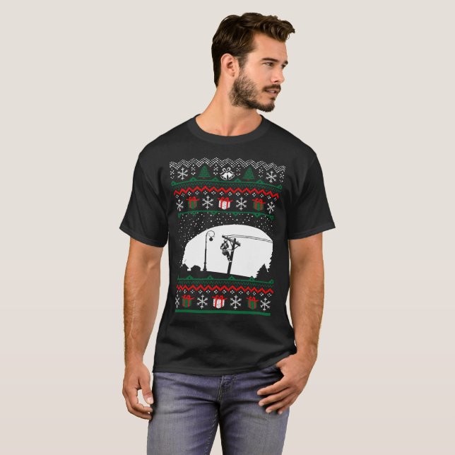 För tröjalinjearbetare för jul ful Tshirt T Shirt (Hel framsida)