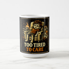 För Trött För Att Bry Sig – Uttomat Humor Ärlig Kaffemugg
