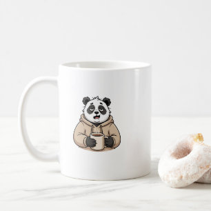 För trött för att fungera Panda Kaffe Tecknad film Kaffemugg