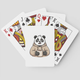 För trött för att fungera Panda Kaffe Tecknad Seri Casinokort