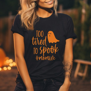 För trött för att prata med Mamma Life Funny Hallo T Shirt