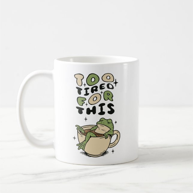 För trött för den här grodan i tekopp kaffemugg (Vänster)
