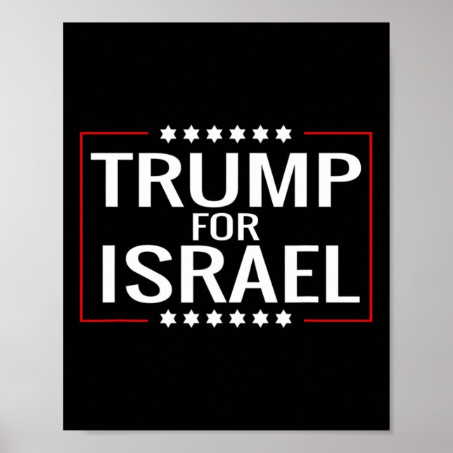 För Trump 2020 Hebrew Rally Sign-jewant Israel Poster (Framsidan)