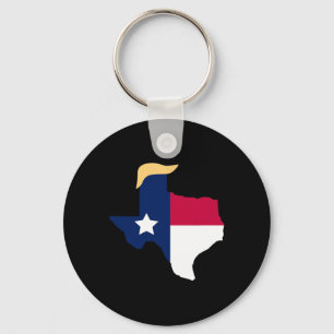 För Trump 2020 Val Texas Flagga Trump Hair Nyckelring