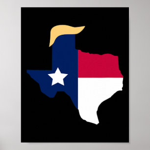 För Trump 2020 Val Texas Flagga Trump Hair Poster