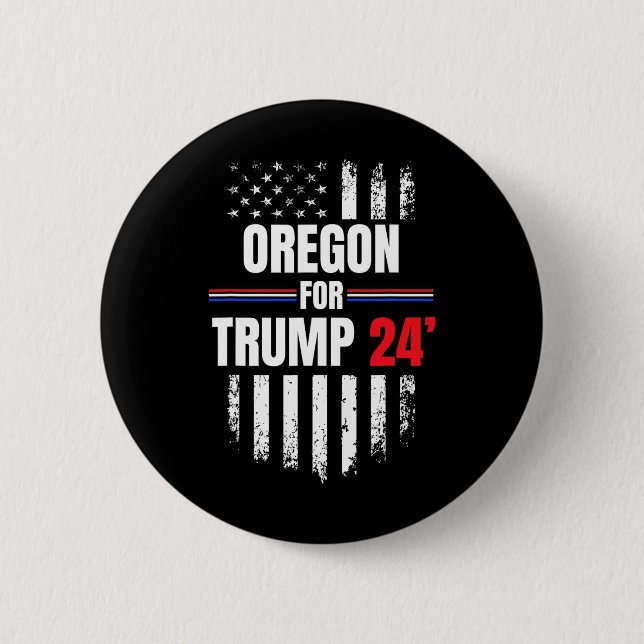 För Trump 2024 American Flagga Knapp (Framsida)