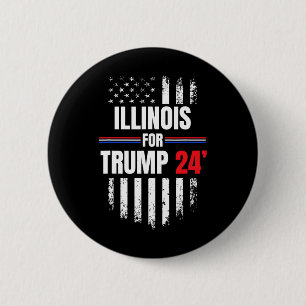 För Trump 2024 American Flagga Knapp