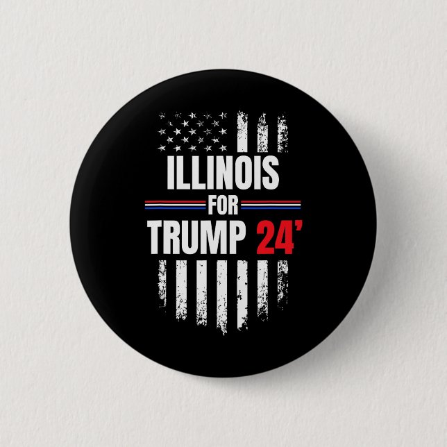 För Trump 2024 American Flagga Knapp (Framsida)
