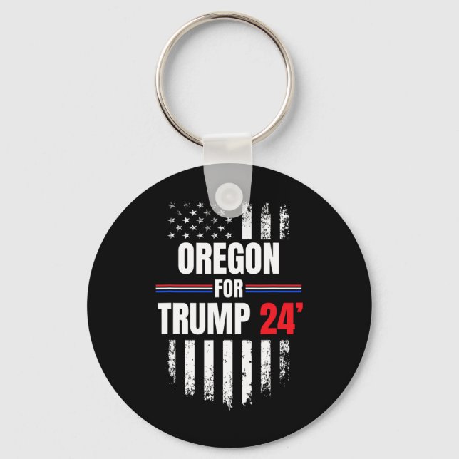 För Trump 2024 American Flagga Nyckelring (Framsida)