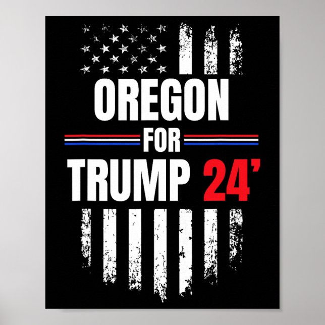 För Trump 2024 American Flagga Poster (Framsidan)