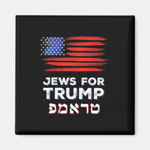 För Trump 2024: Israel usa hebrew-valet judisk V Magnet