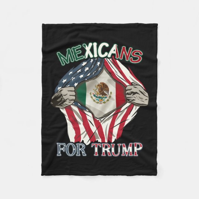 För Trump 2024, Mexico Usa Vänskap Flagga Fleecefilt (Framsidan)