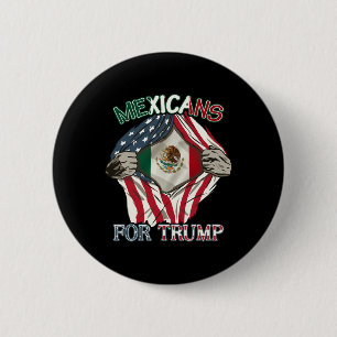 För Trump 2024, Mexico Usa Vänskap Flagga Knapp