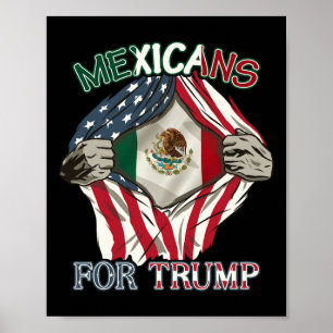 För Trump 2024, Mexico Usa Vänskap Flagga Poster