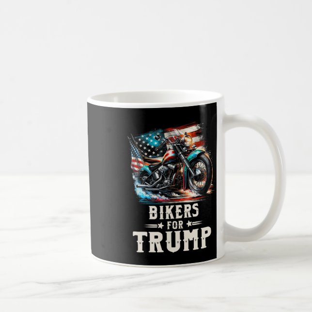 För Trump 2024 Motorcycle Patriotic American Flagg Kaffemugg (Höger)