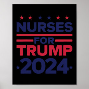 För Trump 2024 Nurses Support Trump 2024 US Flagga Poster
