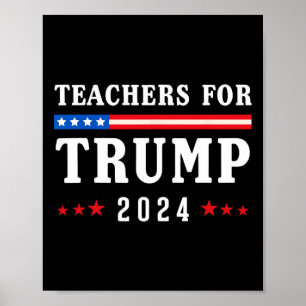 För Trump 2024 Patriotic American Flagga Poster