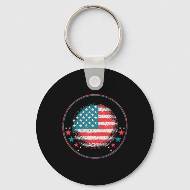 För Trump 2024 USA flagga1 Nyckelring (Framsida)