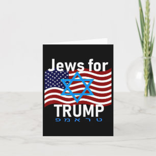 För Trump American Flagga Star of David Hebrew Sup Kort