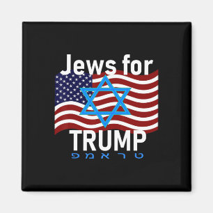 För Trump American Flagga Star of David Hebrew Sup Magnet