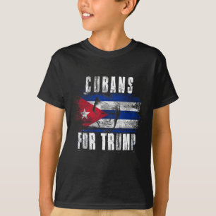 För Trump - Amerikanska och kubanska patriotiska T Shirt