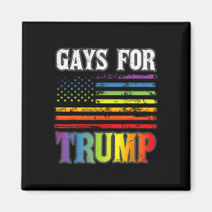 För Trump LGB Pride Gay Rainbow Flagga Vote Republ Magnet