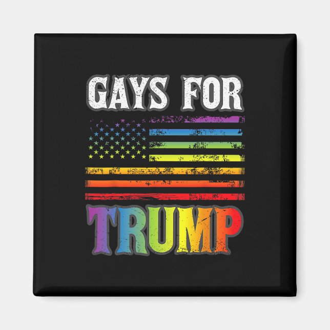 För Trump LGB Pride Gay Rainbow Flagga Vote Republ Magnet (Framsidan)