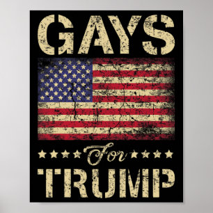 För Trump Stars och stripes American Flagga Poster