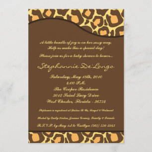 för tryckbaby shower för Leopard 5x7 djur inbjudan