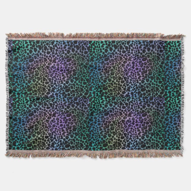För tryckkast för färgrik Leopard djur filt (Framsidan)