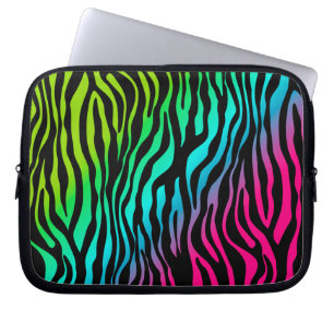 För trycklaptop sleeve för sebra djur grönt fö