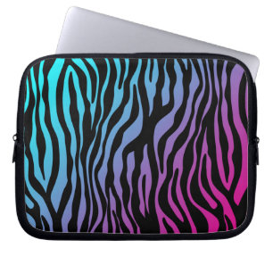 För trycklaptop sleeve för sebra djura lilor fö