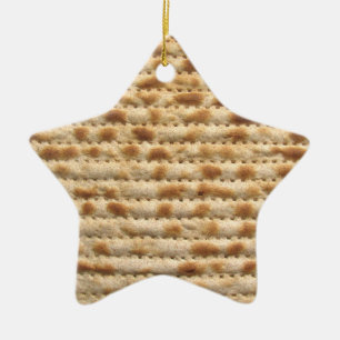 För tunnbrödstjärna för Matzah ljusbrun dekora Julgransprydnad Keramik