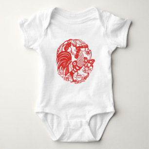 För tuppår 2017 för baby bördig bodysuit för tröja