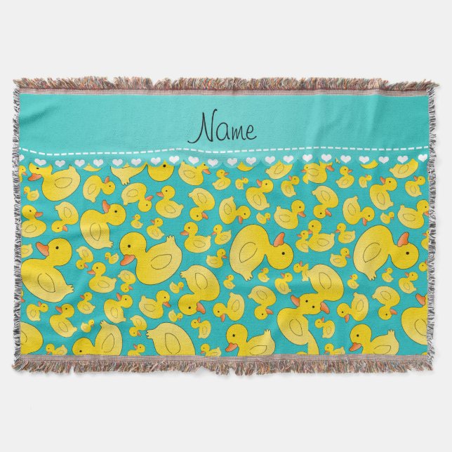 För turkosrubberducks för anpassningsbar känd rand mysfilt (Framsidan)