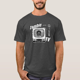 För tvstil 3 för Zombie Retro svart & vit T Shirt