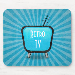 För TVtelevision för vintage Retro affisch Musmatta