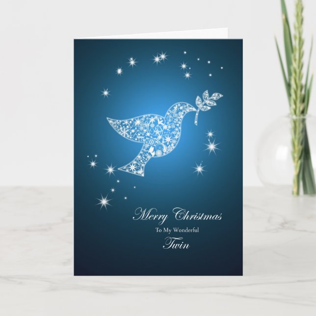För Twin, Dove of peace jul card Helgkort (Framsida)