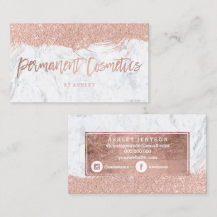 För typografiglitter för skönhetsmedel rosa gul visitkort