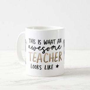 För typografiguld för enorm lärare modern gåva kaffemugg