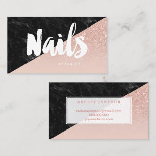För typografikvarter för naglar rosa guld för visitkort