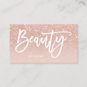 För typografirodnad för skönhet rosa guld för visitkort