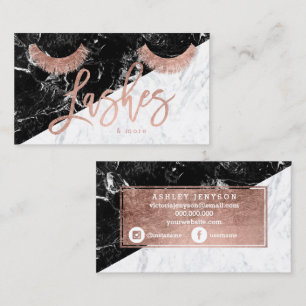 för typografisvart för snärtar rosa guld- marmo visitkort
