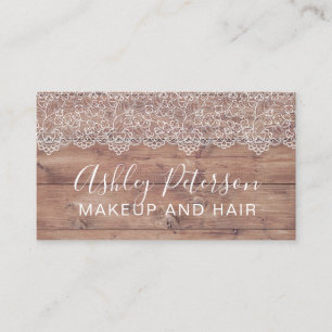 För typografivit för Makeup elegantt trä för b Visitkort