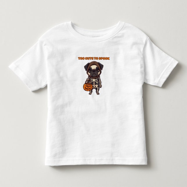För tyst att prata med | Adsible Halloween Pug Des T Shirt (Framsida)