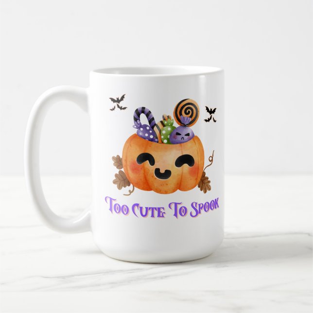 För tyst att prata med | Adsible Halloween Pumpkin Kaffemugg (Vänster)