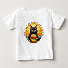 För tyst för att  min Burger - svart kattfodie T Shirt